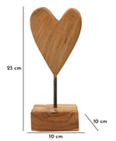 Scultura Cuore 10x10x25 cm in Teak Riciclato         