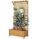 Fioriera da Giardino 90x45x183 cm con Traliccio per Piante Rampicanti in Legno Giallo      
