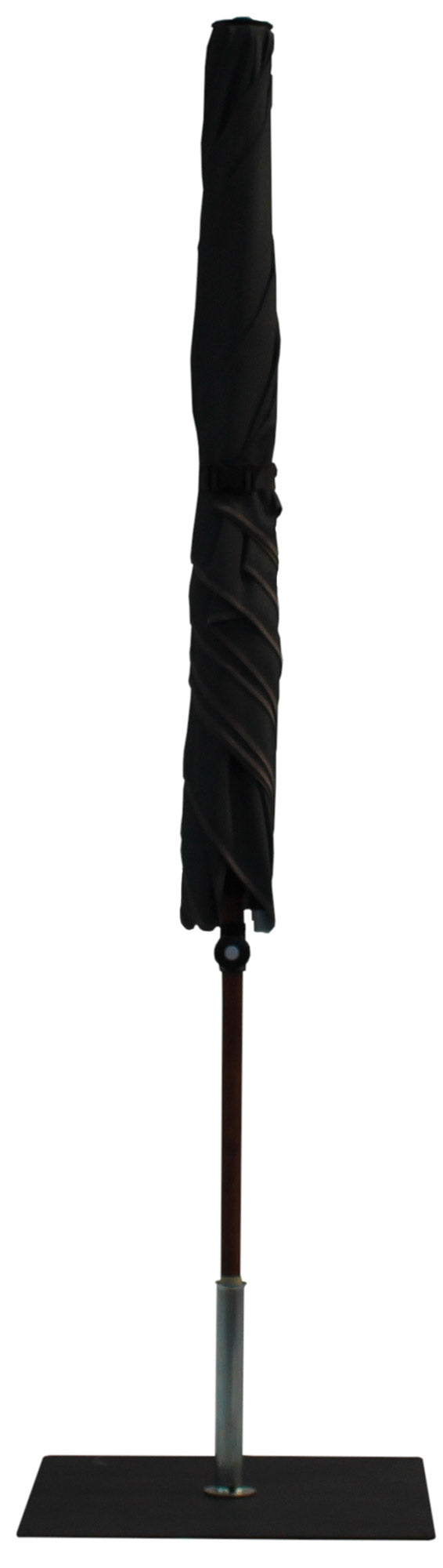 Ombrellone da Giardino 2x2 m Palo Ø38 mm in Alluminio Effetto Legno Tessuto Poliestere Trend Wood Antracite