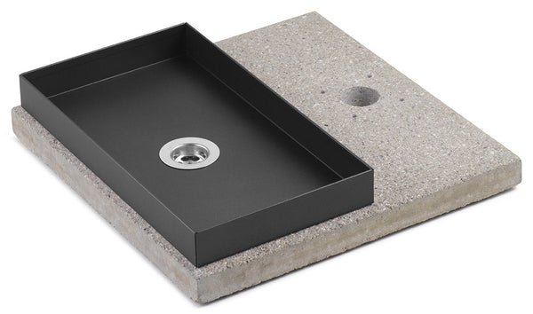 Sockel mit Tablett für Springbrunnen mit kleinem Ring 40x40x5 cm in Zement Belfer 42/BSE/6 Anthrazit prezzo
