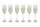 Set 6 Glaskelche Ø5x24 cm Villa d'Este Home Tivoli Mare Bianco