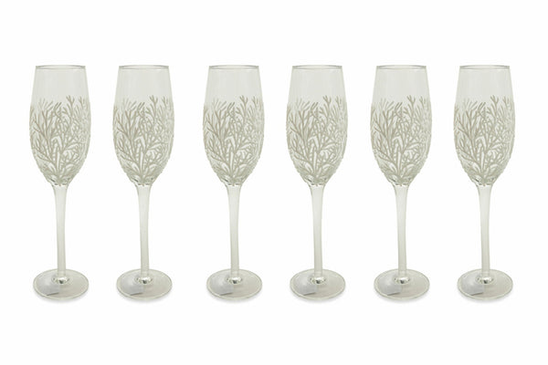Set 6 Glaskelche Ø5x24 cm Villa d'Este Home Tivoli Mare Bianco online