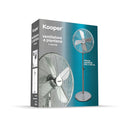 Ventilatore a Piantana 4 Pale Ø 40 cm 50W in Acciaio Laminato e Alluminio Argento      