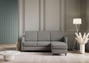 Divano 3 Posti con Pouf 198x155x85 cm Karay in Tessuto Grigio