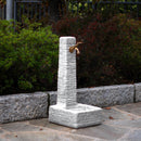 Fontana da Giardino Senza Rubinetto in Cemento Granulato di Marmo Clanezzo Grigio