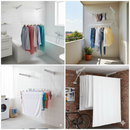 Stendibiancheria Salvaspazio Saliscendi da Parete/Soffitto in Resina 140x70 cm – Max 20 Kg