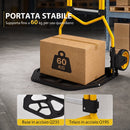 Carrello Portapacchi 38,5x40x102 cm con Maniglia Telescopica Portata 60 kg e Telaio in Acciaio Giallo      