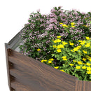 Letto per Orto Rialzato Esagonale in Acciaio Galvanizzato con Fondo Aperto Marrone