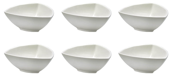 online Set mit 6 dreieckigen Schalen 13 x 13 x 5,5 cm aus weißem Kaleidos Aluxina allluminic Porzellan