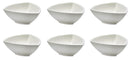 Set 6 Coppette Triangolari 13x13x5,5 cm in Porcellana Allluminica Kaleidos Aluxina Bianche