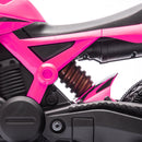Moto Elettrica per Bambini 3-8 Anni con 12V Doppi Motori Rotelle e Clacson 3 km/h Capacità 30kg Rosa      