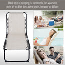 Lettino Prendisole Pieghevole da Giardino 197x58x26 cm in Acciaio e Tessuto Crema e Nero