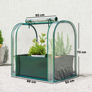 Mini Serra 68x50x70 cm con Aiuola per Coltivazione e Porta Avvolgibile in Acciaio e PP Verde Scuro      