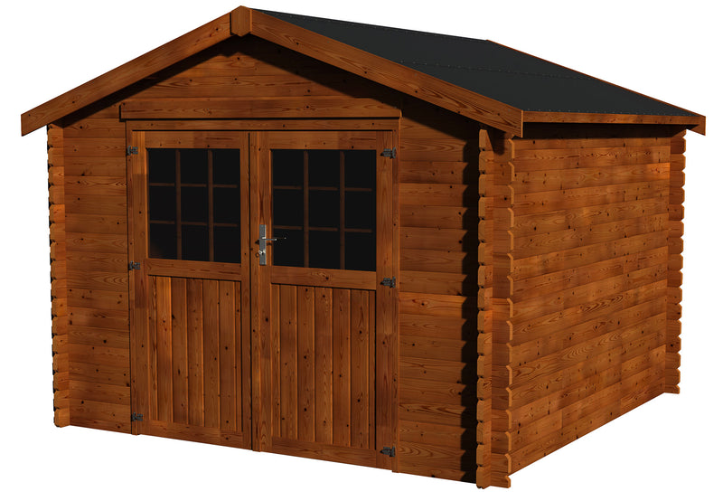 Casetta Box da Giardino per Attrezzi 3,17x3,02m Senza Pavimento in Legno Abete 34mm Valodeal NG TM