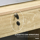 Scrivania per Camera o Ufficio 110x50x76 cm con 2 Cassetti e 2 Chiavi in Legno Bianco      