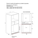 Mobile Lavanderia a Colonna per Lavatrice o Asciugatrice con Asse da Stiro e Ante 70x70x192A cm in Nobilitato Unika Grigio Cemento