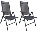 Set 2 Sedie da Giardino Pieghevoli 68x57x103 cm con Braccioli Grigio Scuro