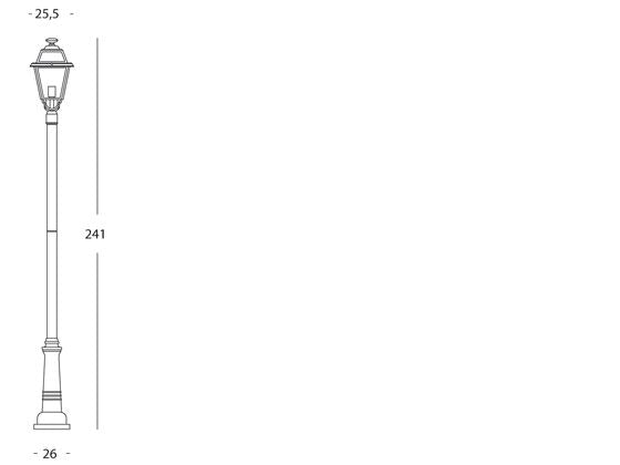 Lampada Palo Alto per Giardino Colore Grigio per Esterno Linea Elegance Livos