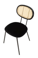 Sedia 43x54x80 cm in Metallo e Tessuto Nero