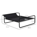 Lettino Brandina per Cani Piccoli e Medi 91x69x29 cm Rialzato con Poggiatesta da Esterno in Tessuto a Rete Nero      