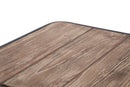 Tavolinetto Porta Giornali Simply 83,5x42x61 cm in Ferro e Legno di Abete e PU Nero e Marrone