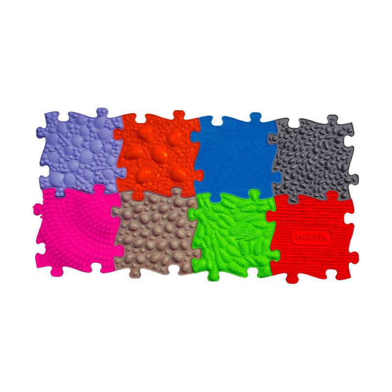 Tappeto Puzzle 8pz per Bambini Componibile Rilievi Morbidi Muffik 3D Multicolore