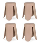 Set 4 Sgabelli  Ø37x47 cm in Similpelle Imogen Avorio
