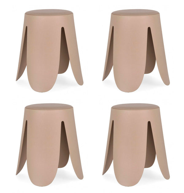 Set 4 Sgabelli Ø37x47 cm in Similpelle Imogen Avorio prezzo