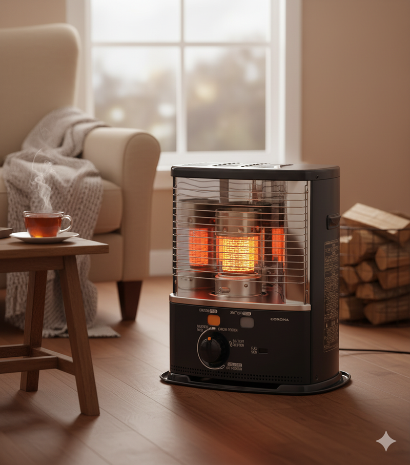 Stufa a Combustibile Liquido Portatile 2400W Karlsen Corona RX 2485 Blu Scuro