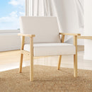 Poltrona d'Arredo in Stile Scandinavo 64x70x72 cm con 2 Cuscini in Legno di Pino Grigio  