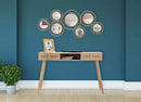 Console Paglia di Vienna 120x42x77 cm MDF e Impiallacciatura di frassino Marrone