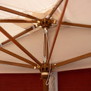 Mezzo Ombrellone da Giardino 2x3m Palo in Legno Ecrù