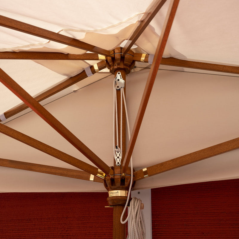 Mezzo Ombrellone da Giardino 2x4m Palo in Legno Ecrù