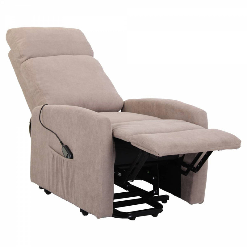 Poltrona Alzapersona Elettrica 1 Motore in Tessuto Tortora