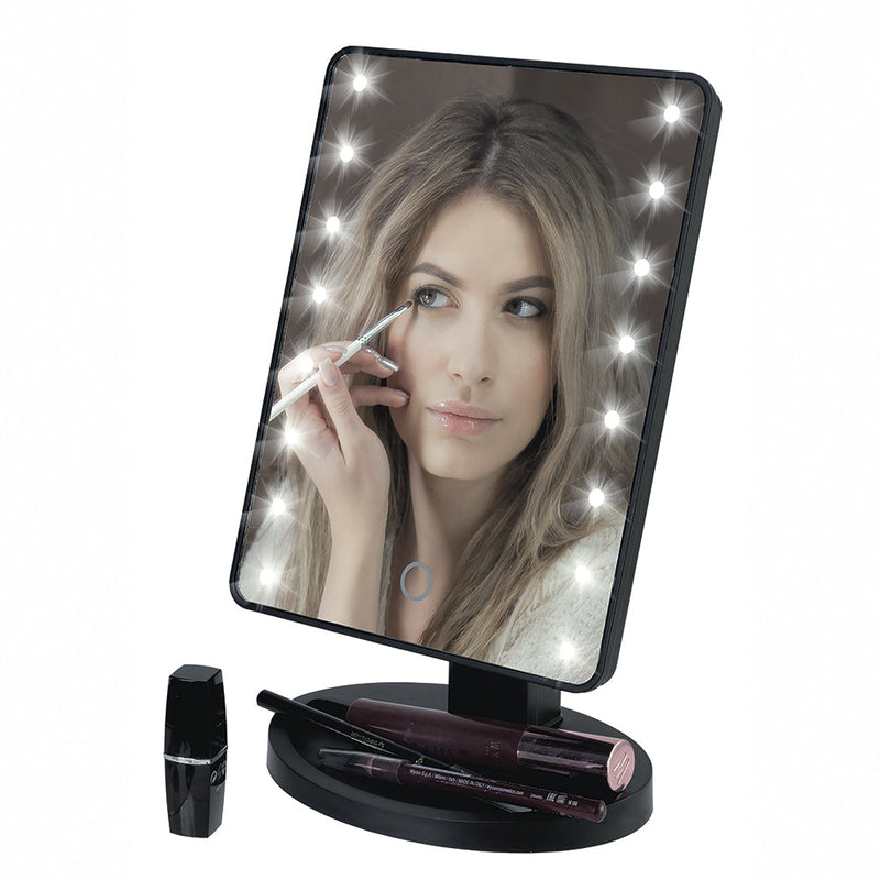 Specchio da Tavolo con LED per Trucco Make-Up Kooper  Nero