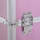 Trolley per Estetista Make Up Trucchi 36x23x58-103 cm in Alluminio Rosa