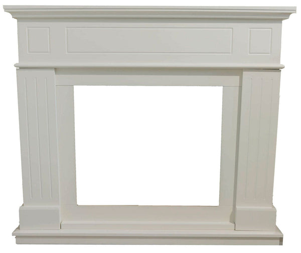 acquista Cornice da Pavimento per Inserto Camino Elettrico 110x94,9x24,9 cm in MDF Sined Pienza Bianco