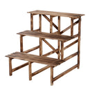Scaletta Fioriera Portavasi da Giardino a 3 Ripiani in Legno di Abete 80x80x80 cm 