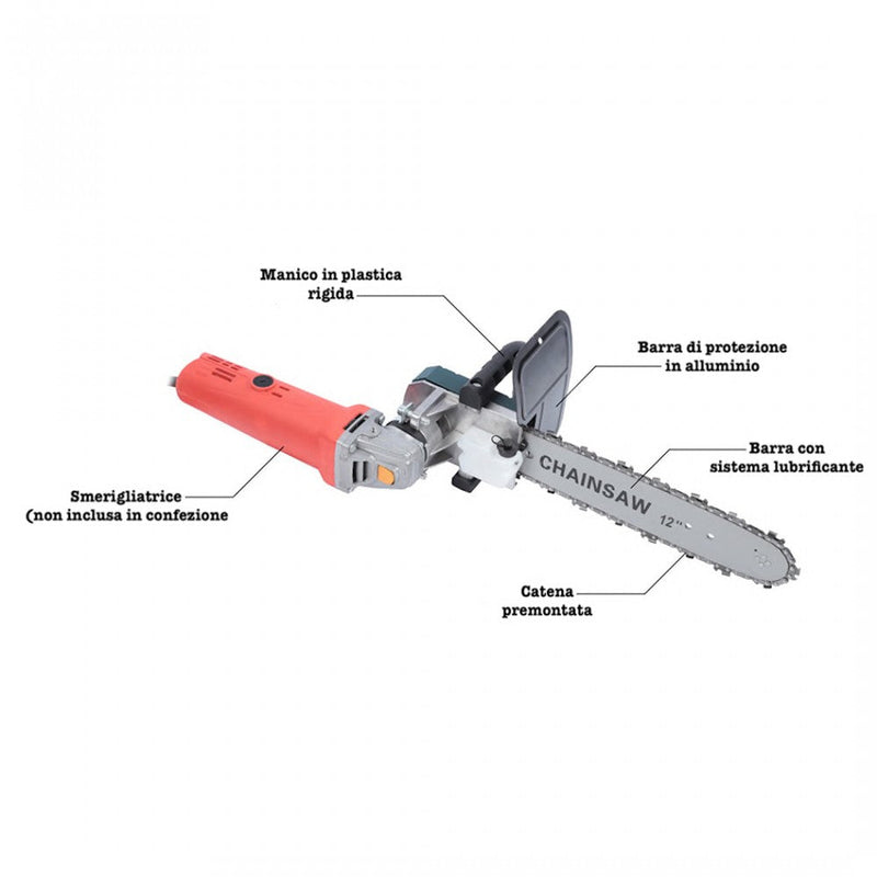 Kit Adattatore per Smerigliatrice a Motosega Angolare Lama da 12" con accessori