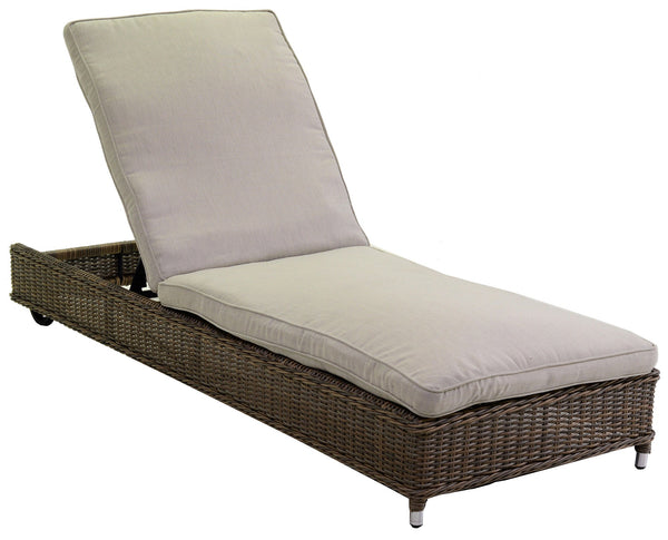 acquista Garten-Sonnenliege aus Polyrattan mit Kissen in Adami Baltimora Grey