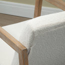 Poltrona Relax a Dondolo 60x81x71 cm Struttura in Legno di Caucciù Crema   