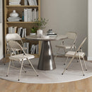 Set 4 Sedie Pieghevoli 45x46x78 cm con Seduta Imbottita in Poliestere e Acciaio Beige  