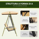 Dondolo 2 Posti da Giardino 138x106x174 cm in Acciaio e Poliestere Beige