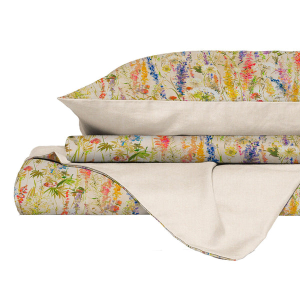 acquista Copripiumino Matrimoniale con Federe Stampato in Puro Cotone Vera