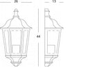 Lampada Applique Mezza Lanterna Esagonale Grande Colore Nero per Esterno Linea Wall Sovil