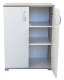 Mobile Buffet 2 Ante 60x35x83 cm in Legno Londra Bianco e Pietra