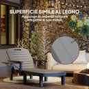 Set 2 Sdraio da Giardino Regolabili 79x158x88 cm con Tavolino e Braccioli in Polipropilene Grigio Scuro      