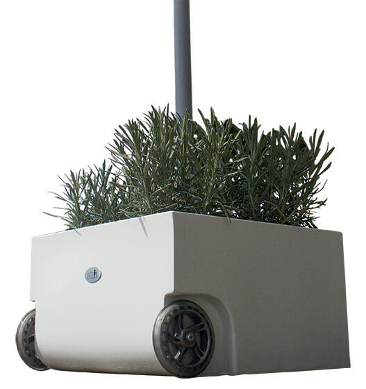 Base per Ombrellone da Giardino Ø52 45x45x26 cm con Fioriera Kraus Fiore Uno Bianca