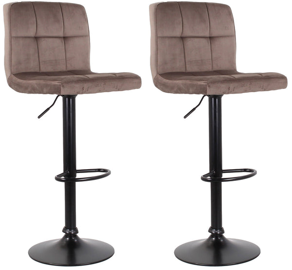 online Set mit 2 Hockern 44x38x63/82 cm in Samt mit grauschwarzer Basis