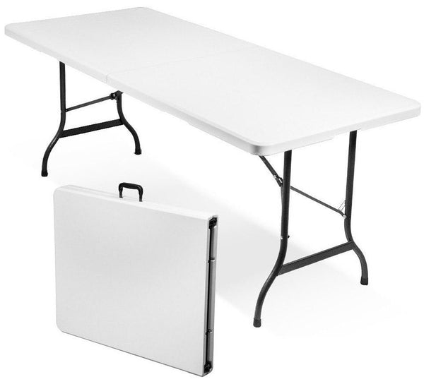 sconto Klappbarer rechteckiger Catering-Tisch 180 x 75 x 74 cm Weiß